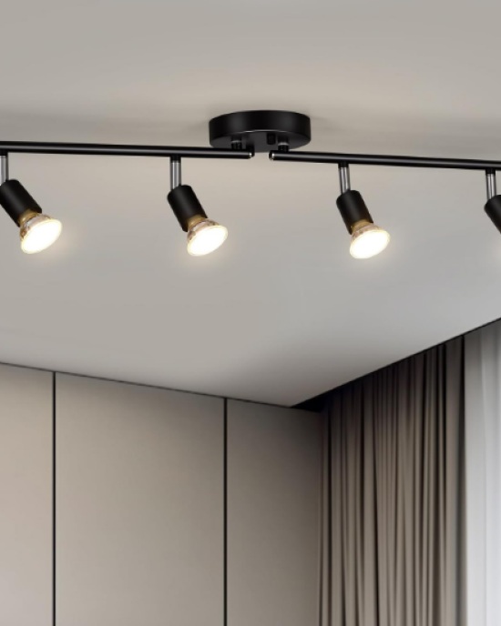 4 Light track lighting device ceiling, black track light