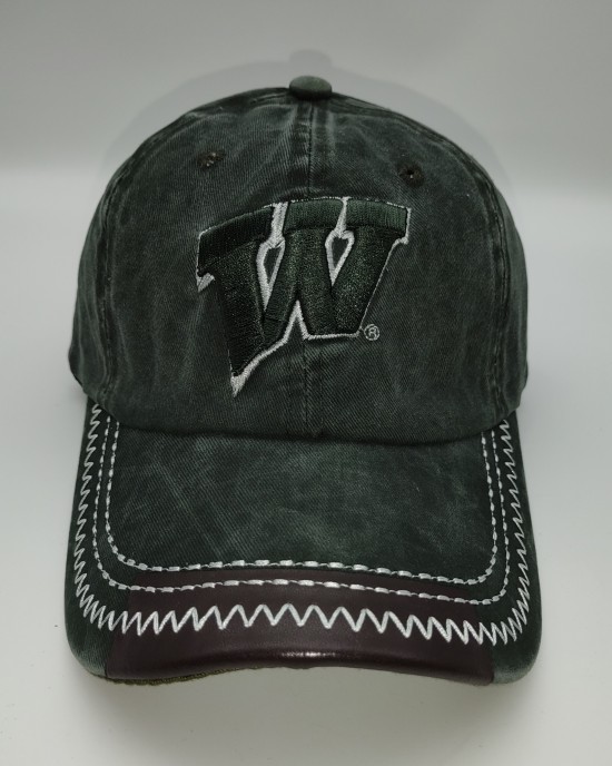 Green W Letter Embroidered Cap