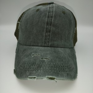 Green fashion washed cotton peaked visor baseball cap