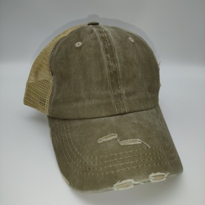 Khaki Fashion Washed Cotton Visor Baseball Cap