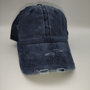 Navy Blue Solid Baseball Cap