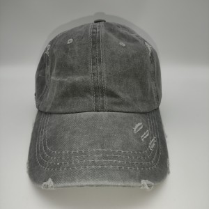 Gray Solid Baseball Cap