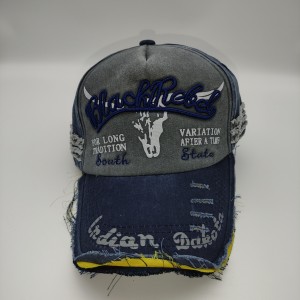 Green Distressed Bull Head Baseball Cap