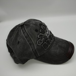 black original black washed denim baseball cap