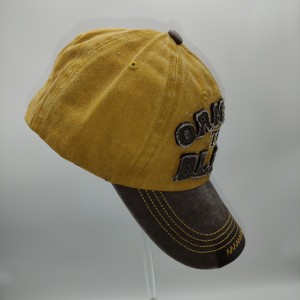 yellow original black washed denim baseball cap