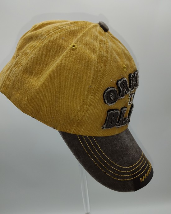 yellow original black washed denim baseball cap