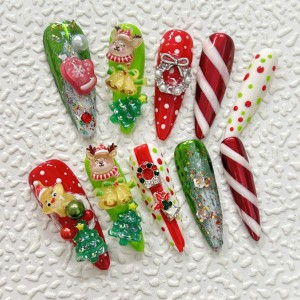 Cute colorful ornaments Christmas nail