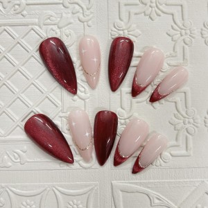 Wine red fingertips