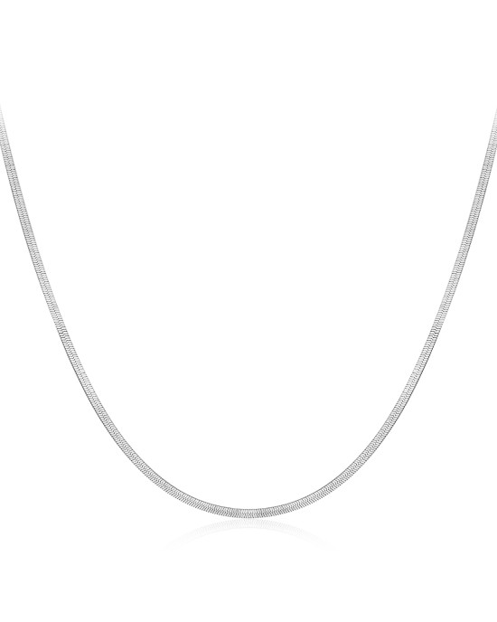 Solid Gold Herringbone Necklace