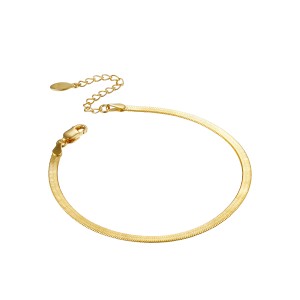 Solid Gold Herringbone Bracelet