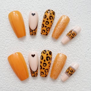 Orange leopard print